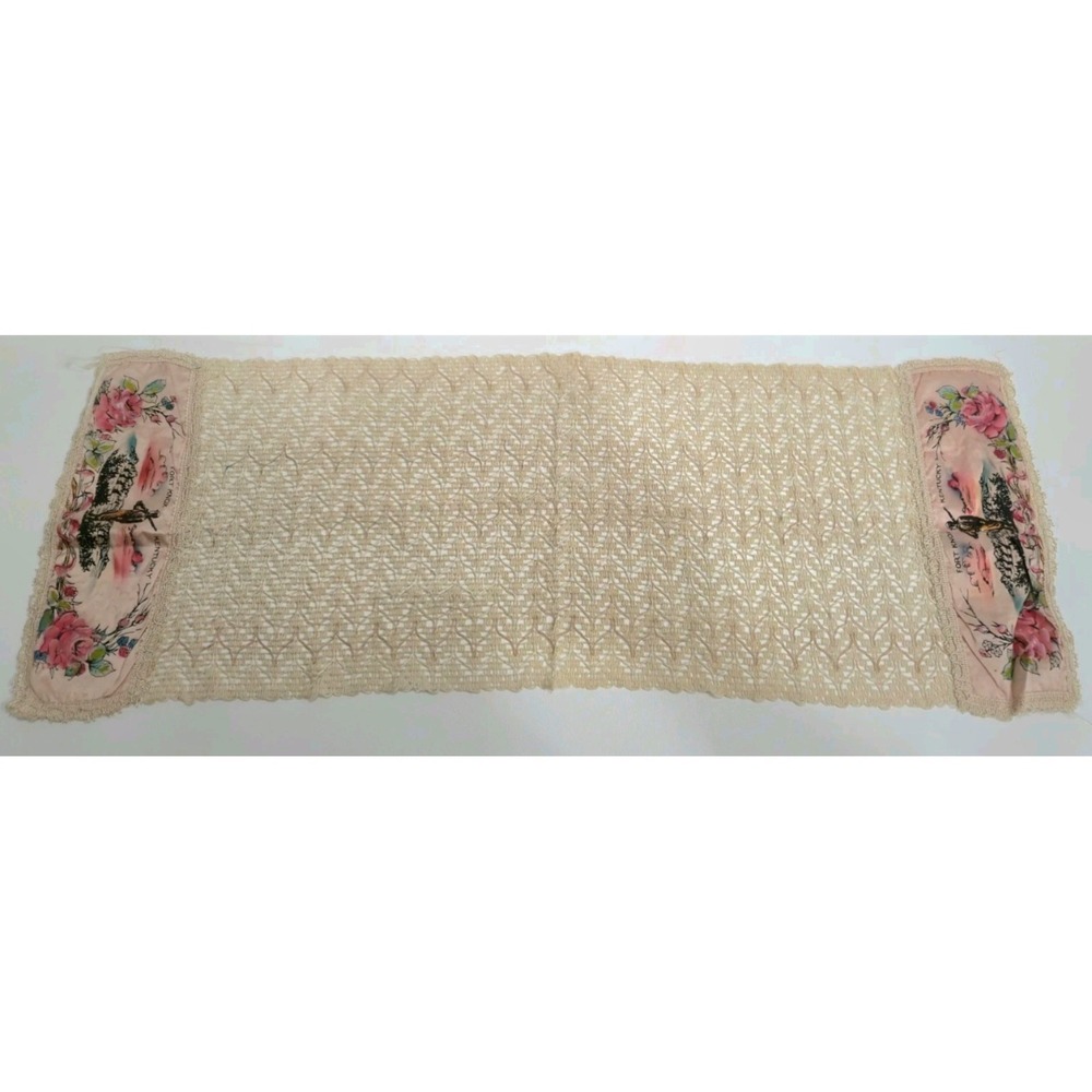 Vintage Fort Knox Kentucky Souvenir Table Runner Dresser Scarf Military Soldier